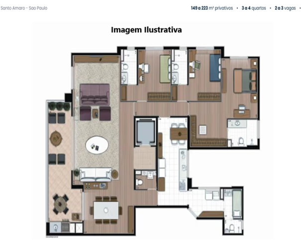 Foto de Apartamento nº 242 - com 233 m³ - São Paulo/SP - Jardim Taquaral