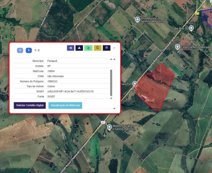 Imagem do imóvel Parapuã - SP - Área Rural - Sítio Imóvel Rural com 44,3508 ha de terreno - SICREDI - E502