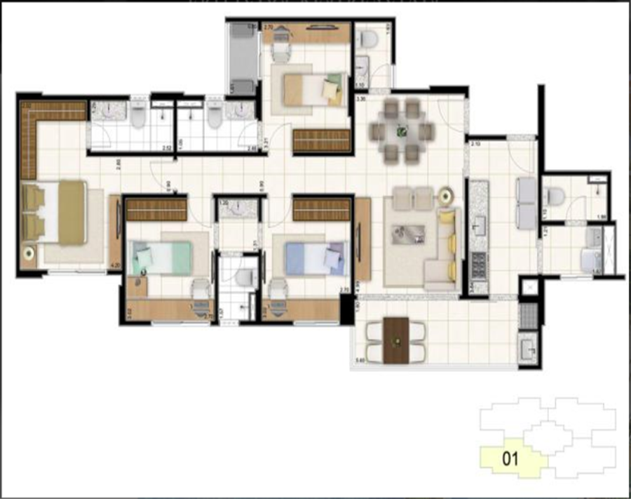 Lote 18 - Campo Grande/MS - V. Margarida - Apto com 132m2 Imóveis Residenciais, Comerciais e Vagas de Garagem - E184, localizado em Campo Grande - MS